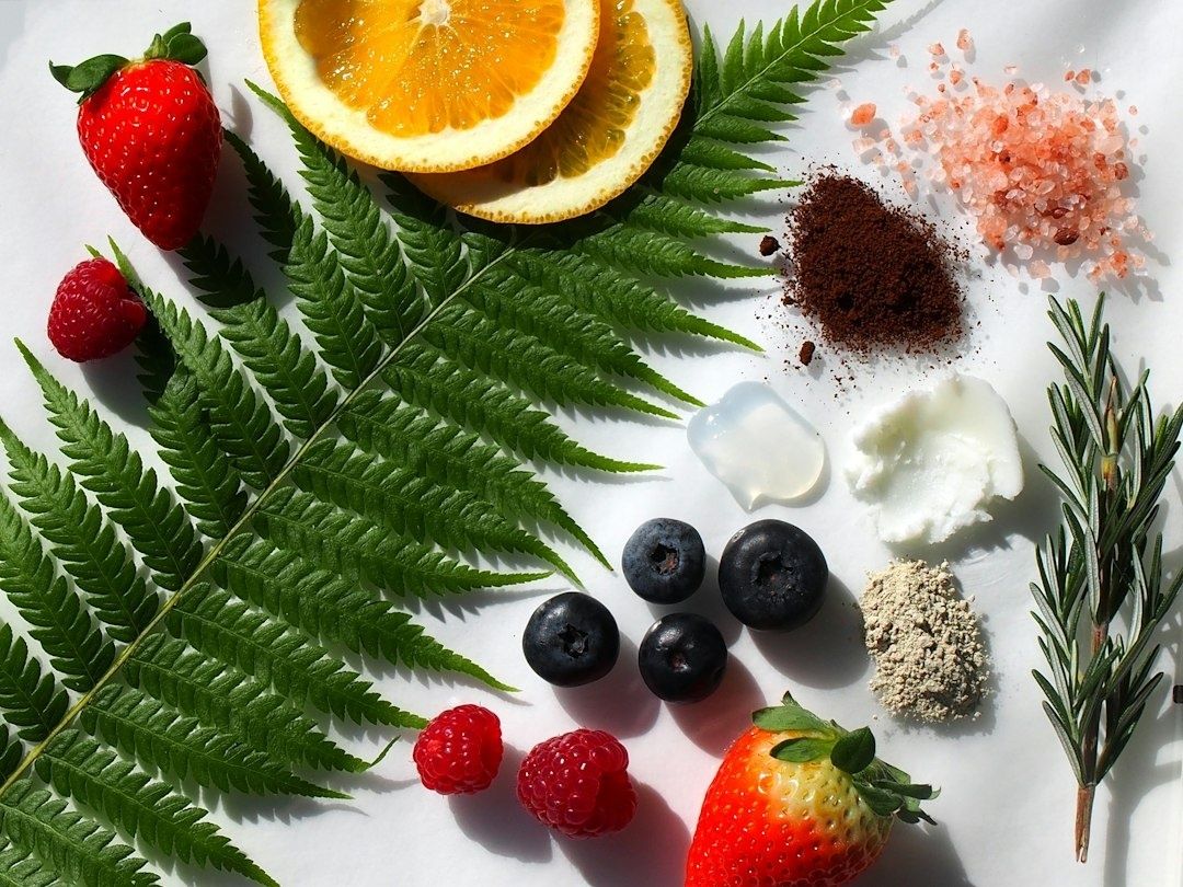 Fresh fruit, herbs, coffee, salt, and creamy ingredients for drinks