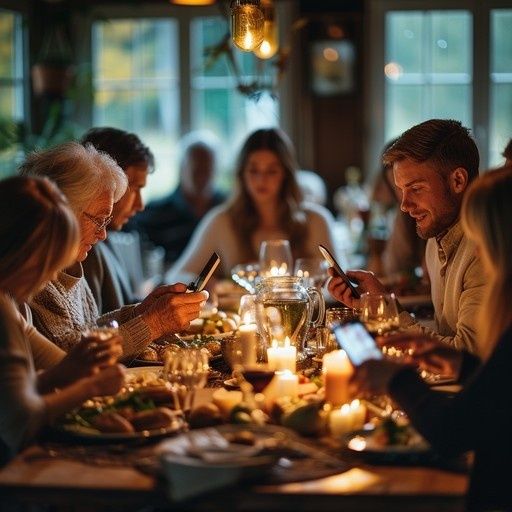 Diners sharing a candlelit meal in an intimate restaurant